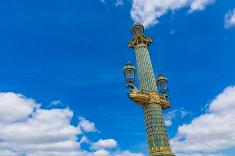 Lamp posts at Place de la Concorde in Paris Stock Photos