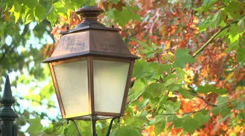 Lamp in a public garden Stock Footage 10578745