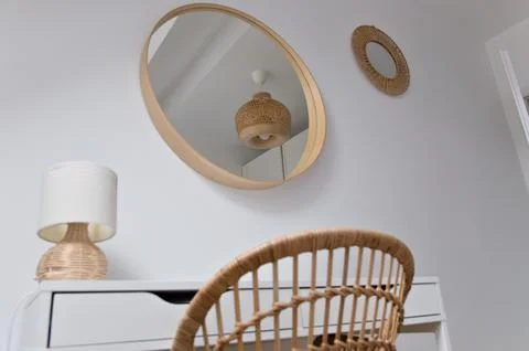 Lamp reflected in the mirror Stock Photos