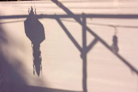 Lamp shadow on the fabric Stock Photos