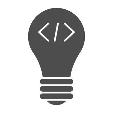 Lamp sign solid icon. Idea vector illustration isolated on white. Development 스톡 일러스트