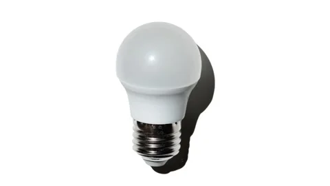 The lamp spins and glows when it finds an idea on a white background Stock Footage 248912534
