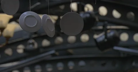 Lamp, Spotlights at The Ceiling, Turned Ventilator, Man is Passing by, White Stock Footage 52197523