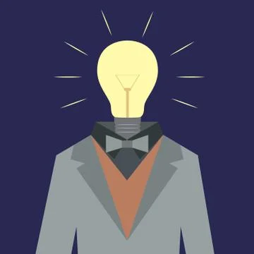 Lamp suit man Stock Illustration
