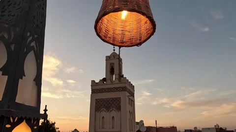 Lamp at sunset in Marrakeck Stock Footage 256306673