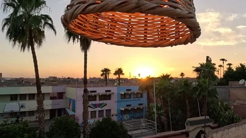 Lamp at sunset in Marrakeck Stock Footage 256307370