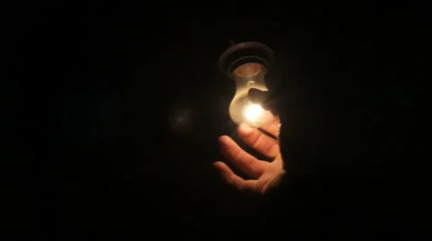 Lamp sways in a dark room Video stock 61147788
