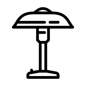 Lamp table bedroom interior line icon vector illustration Ilustración de archivo