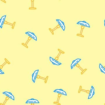 Lamp table bedroom interior vector seamless pattern Ilustración de archivo