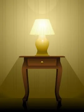 Lamp on a table Stock Illustration