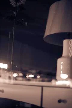 Lamp on table Stock Photos