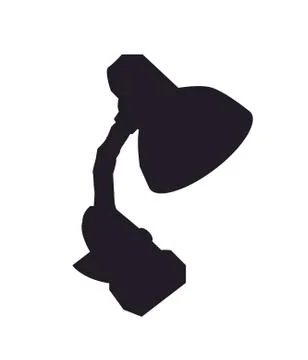 Lamp table, silhouette, vector. Stock Illustration