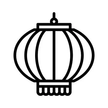 Lamp vector, Chinese lunar new year line style icon Stock Illustration