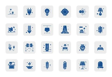 Lamp Vector Icon Repository containing 24 Filled High Resolution Pixel Opti.. Stock Illustration