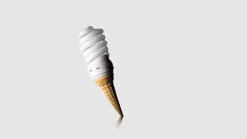 Lamp in a waffle cone cup Stock Footage 224566662