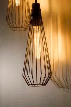 Lamp with wall background closeup. Stock Photos