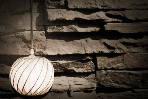 Lamp on wall 스톡 사진