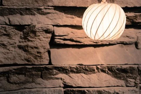 Lamp on wall 스톡 사진