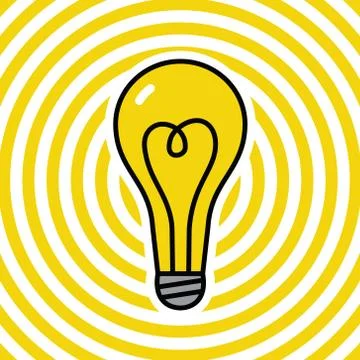 Lamp on yellow ripple background Stockillustratie