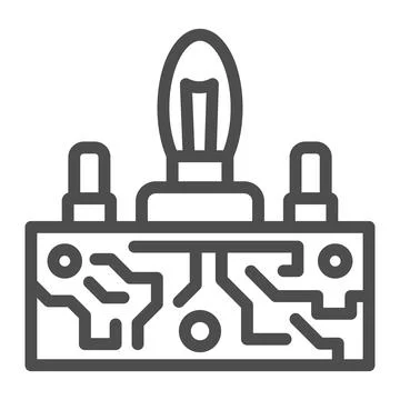 Lampas PCB control line icon, electronics concept, Printed circuit board lamps Illustrazione stock