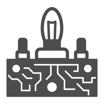 Lampas PCB control solid icon, electronics concept, Printed circuit board lamps Stock Illustration