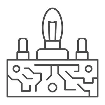 Lampas PCB control thin line icon, electronics concept, Printed circuit board Stock Illustration