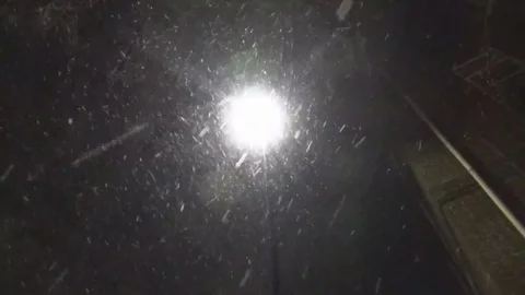 Lampost and snow Stock Footage 83793154