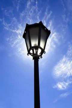 Lamppost in backlight on sky Foto stock