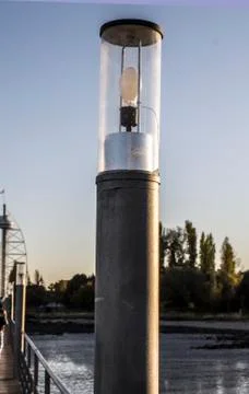 Lamppost on the bridge Stock Photos