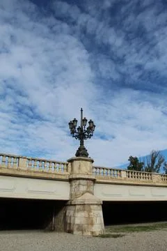 Lamppost on the bridge Stock Photos