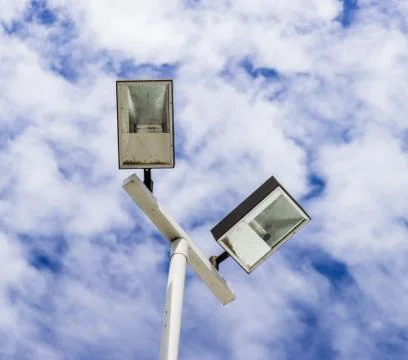 Lamppost  on cloud sky Stock Photos