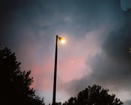 Lamppost at dusk Stock Photos