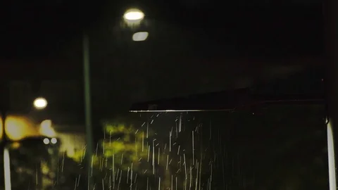 Lamppost in the first place whipped by the rain Stock Footage 115966694