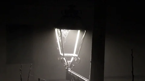Lamppost in the fog Stock Footage 124200055