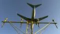 Lamppost, jet flying over HD Footage