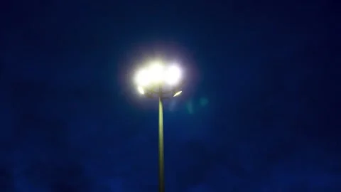 Lamppost at night. Light from an electric pole, lantern,animation Video stock 309978097