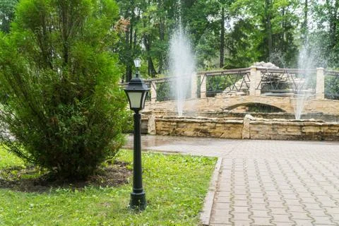 Lamppost in the Park Stock Photos