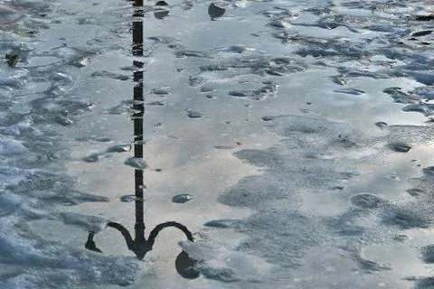 Lamppost reflection Stock Photos