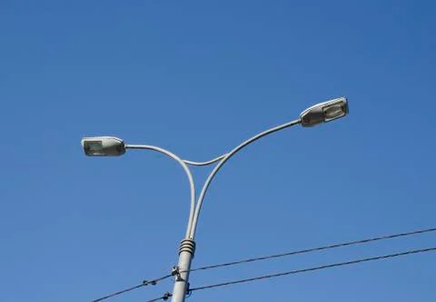Lamppost with two lights Stock Photos