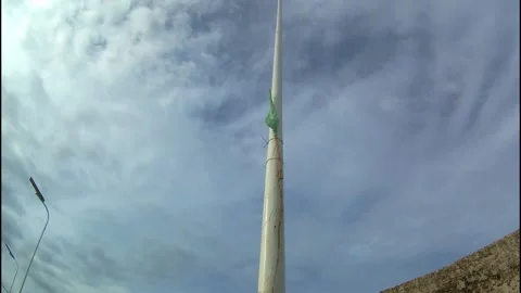 Lampposts against a background of moving clouds Stock Footage 340321274