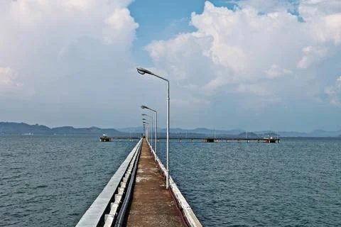 Lampposts at the pier Stock Photos