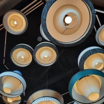 The lamps on the ceiling. Ceiling design. Stock Illustration