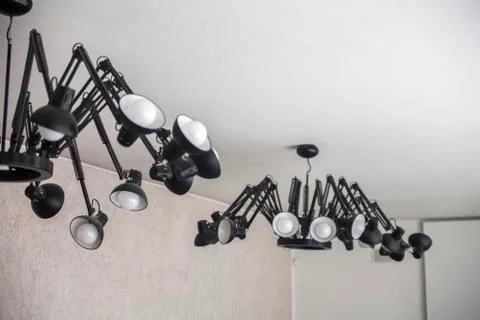 Lamps hanging from the ceiling Stock Photos