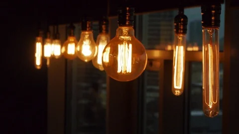 Lamps Hanging Moving Forward Stock Footage 100083631