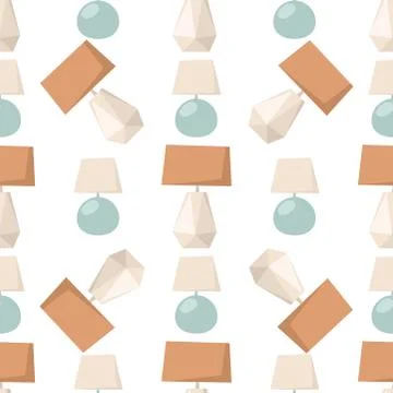 Lamps light bulb interior seamless pattern background design brainstorm solution Illustrazione stock