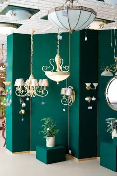Lamps at store Stock Photos