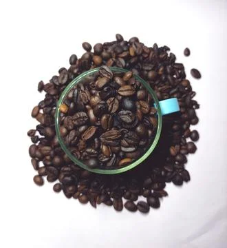 Lampung coffee beans from the top angle Stock Photos