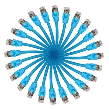 Lan cable abstract circle shape Stock Illustration