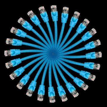Lan cable abstract circle shape Stock Illustration