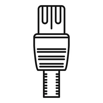 Lan cable icon, outline style イラスト素材